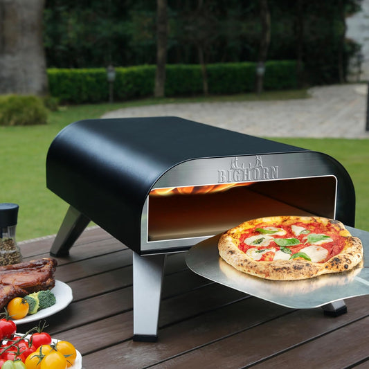 12-Inch Gas Pizza Oven, Portable Outdoor, Black