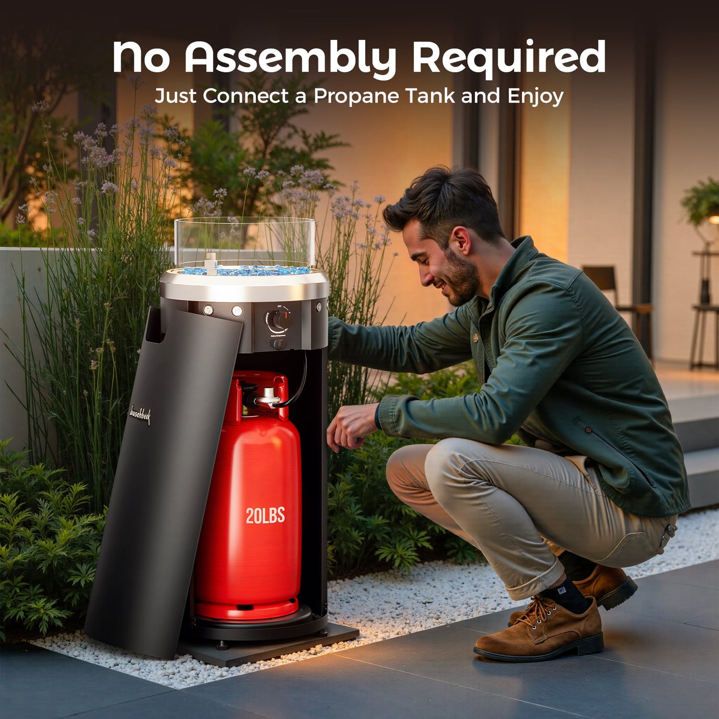 15" Outdoor Propane Fire Pit Column - Round