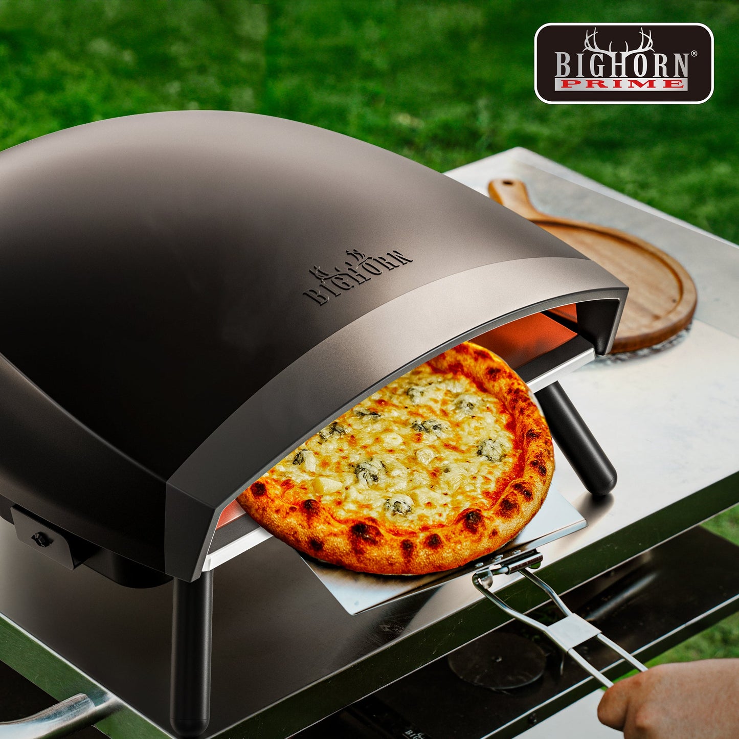16" Portable Propane Gas Pizza Oven - Auto-Rotating Stone