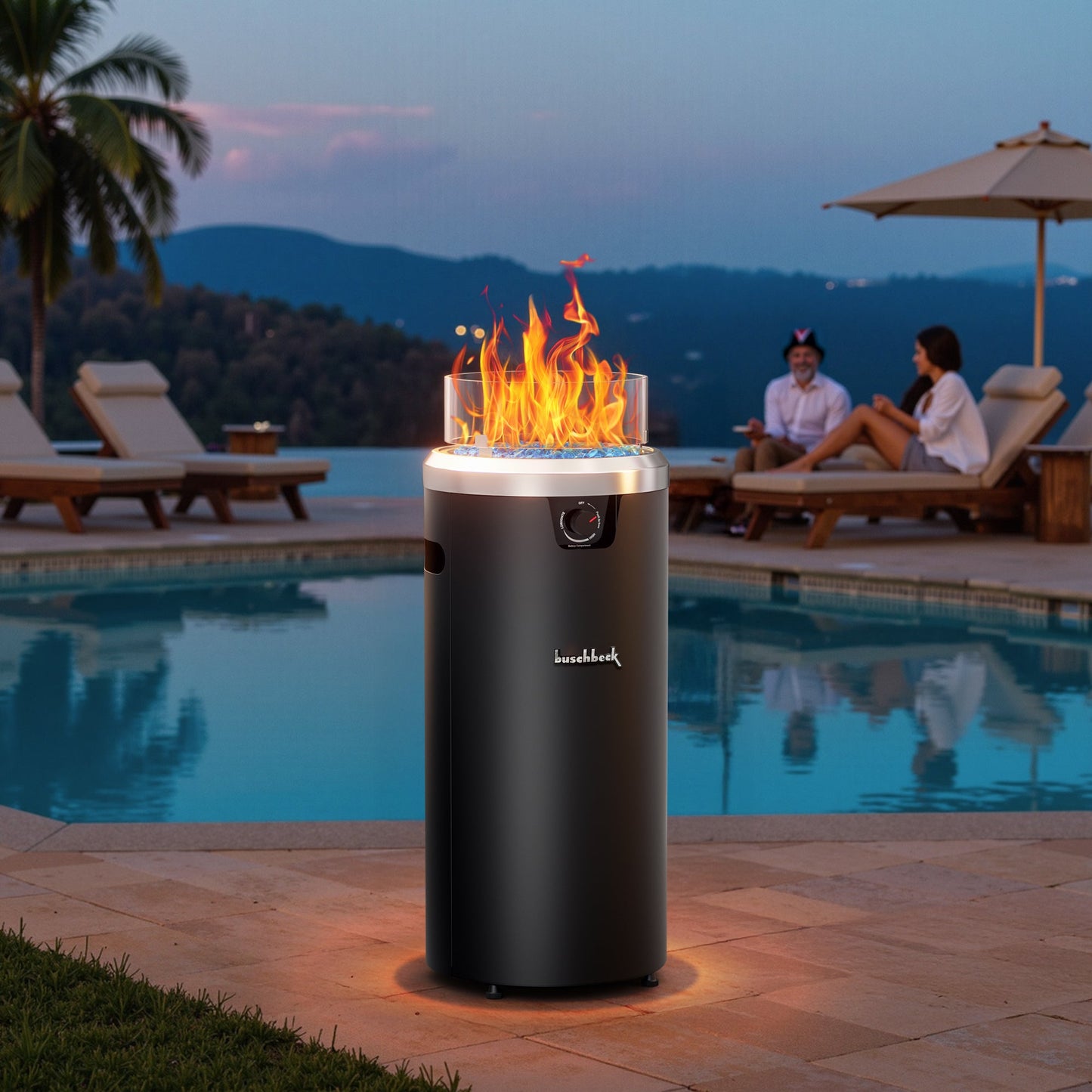 15" Outdoor Propane Fire Pit Column - Round