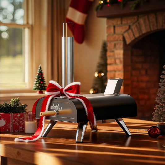 12-Inch Wood Pellet Pizza Oven, Portable Outdoor, Black