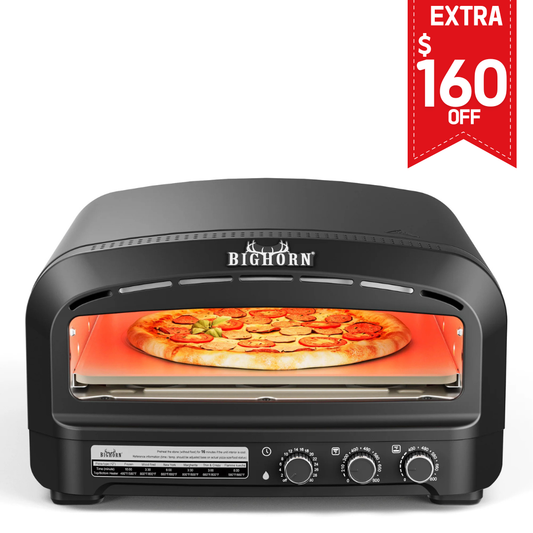 14" Indoor Electric Countertop Pizza Oven - 6 Preset Modes, Black