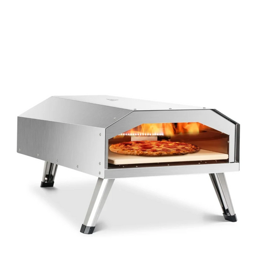 12-Inch Gas Pizza Oven, Portable Outdoor, Stainless Steel