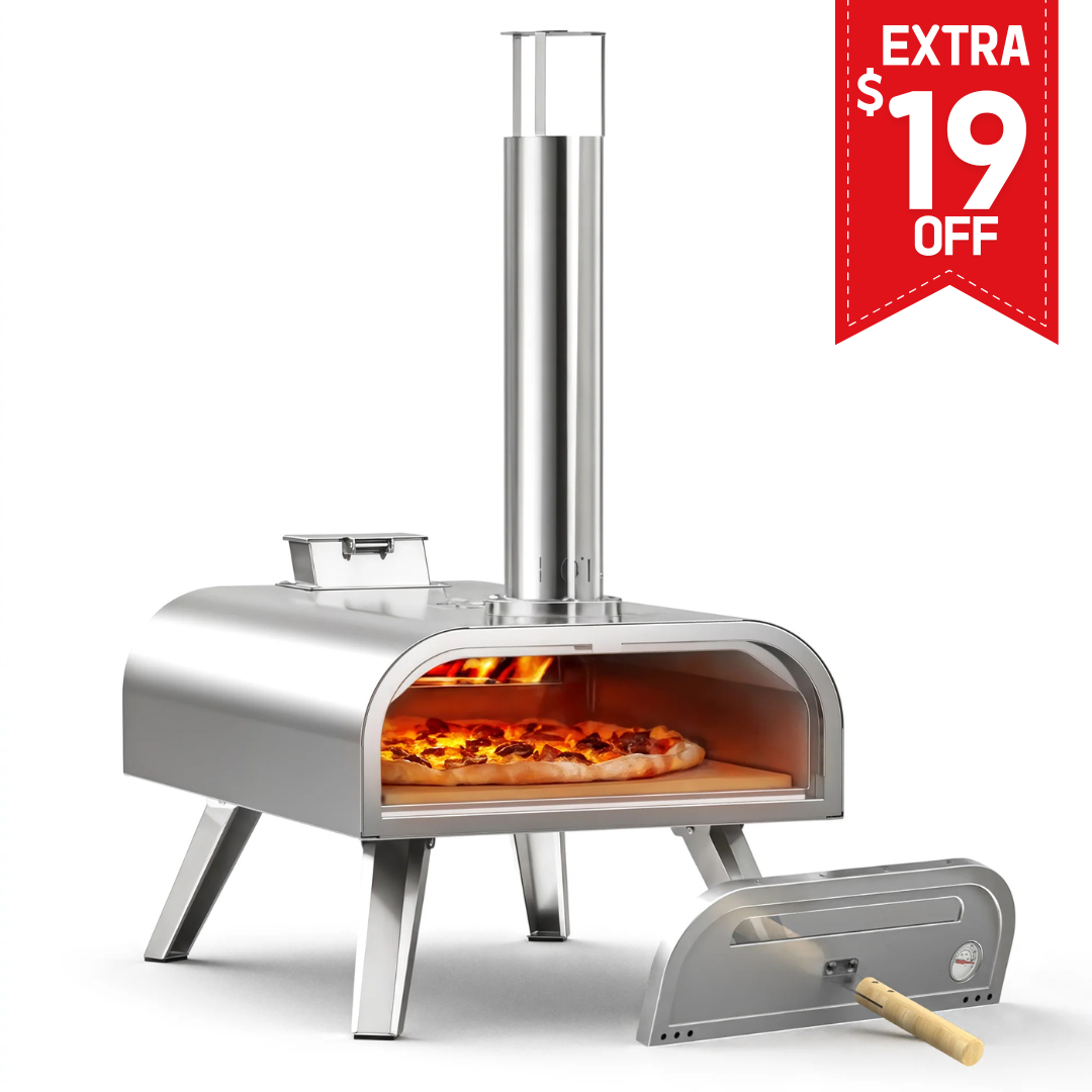 16" Portable Wood Pellet Pizza Oven - Black