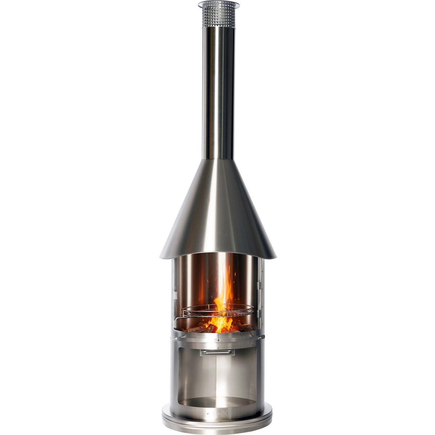 Twin-Walled Stainless Steel Chiminea (90.6") - Wood Burning