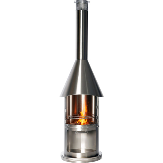 Twin-Walled Stainless Steel Chiminea (90.6") - Wood Burning