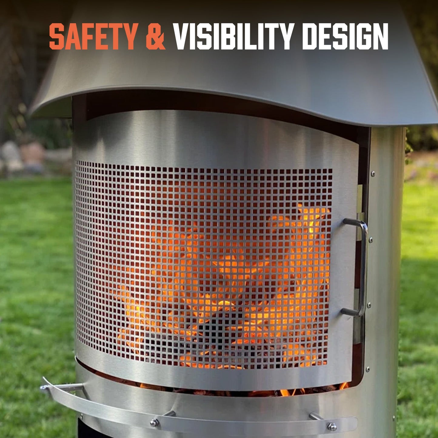 Twin-Walled Stainless Steel Chiminea (90.6") - Wood Burning