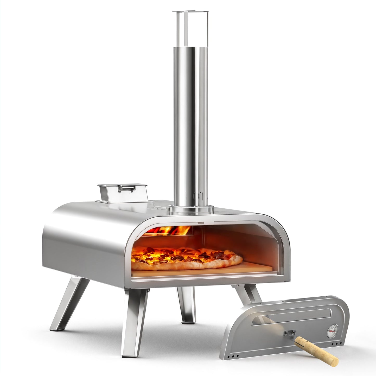 16" Portable Wood Pellet Pizza Oven - Black