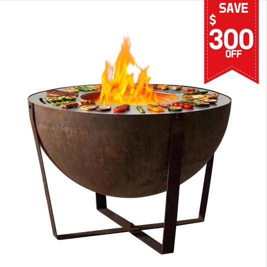 32" Outdoor Propane Fire Pit Column - Round