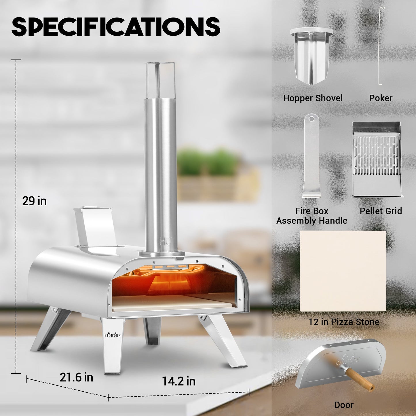 12" Multi-Fuel Pizza Oven - Pellet + Electric