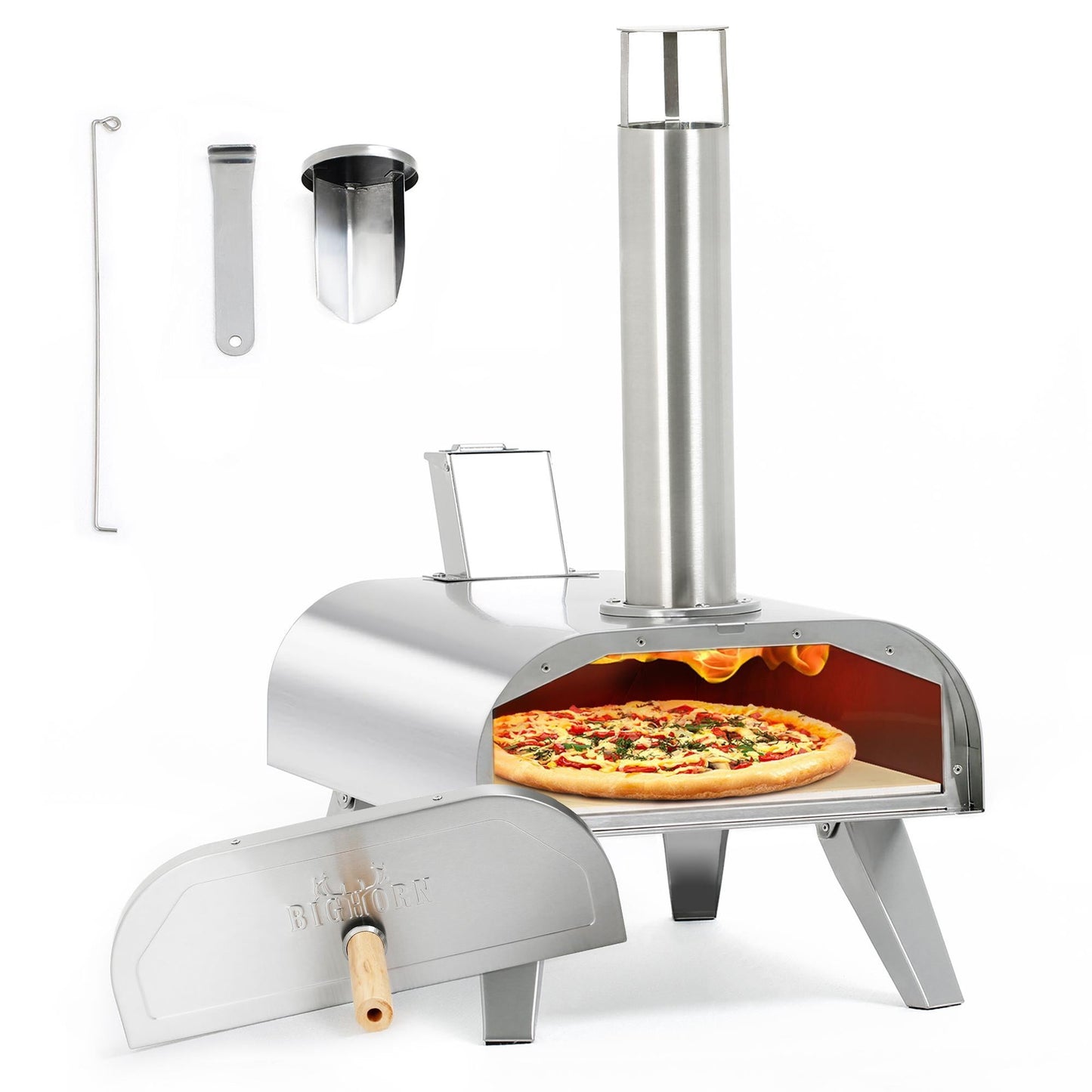 12" Portable Wood Pellet Pizza Oven - Black