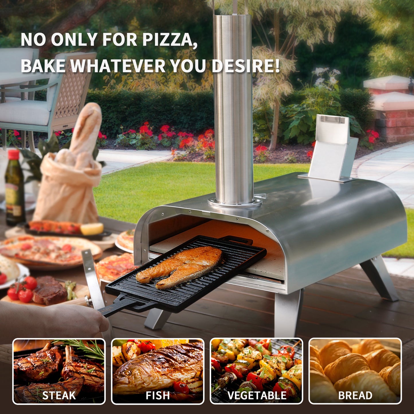 12" Multi-Fuel Pizza Oven - Pellet + Gas