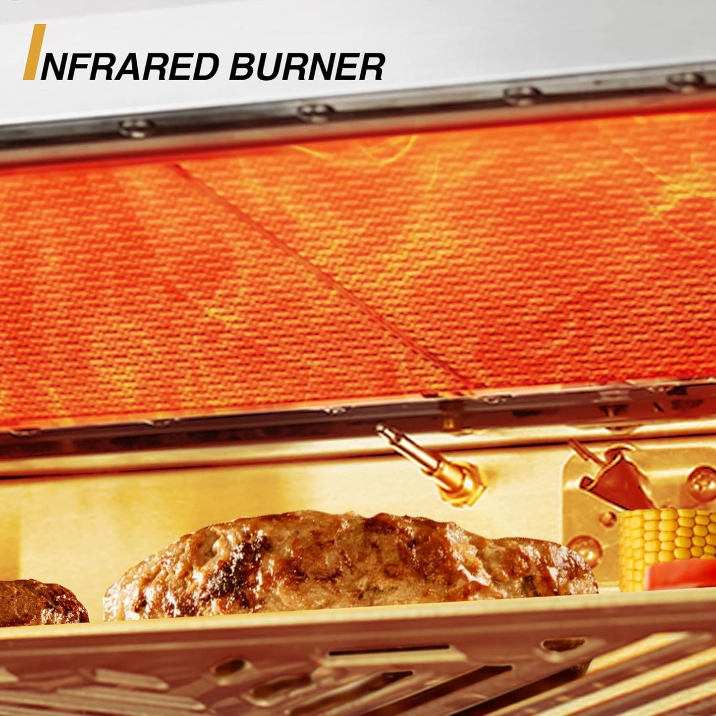 Portable Propane Infrared Steak Grill (16") - Includes Pizza Stone, Stainless Steel