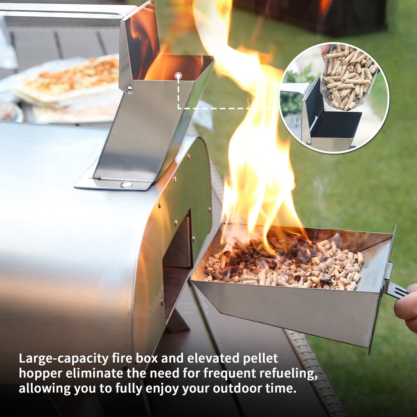 12" Portable Wood Pellet Pizza Oven - Black