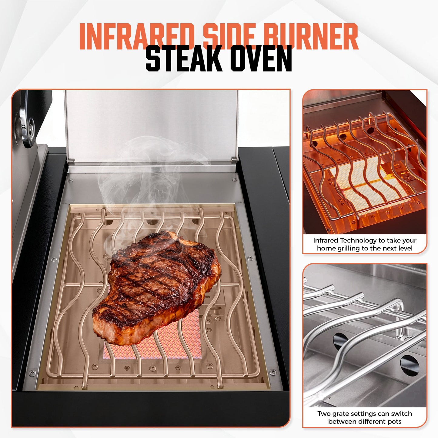 Stainless Steel Outdoor Kitchen Island - 6 Burner (4+2) (Stainless Steel)