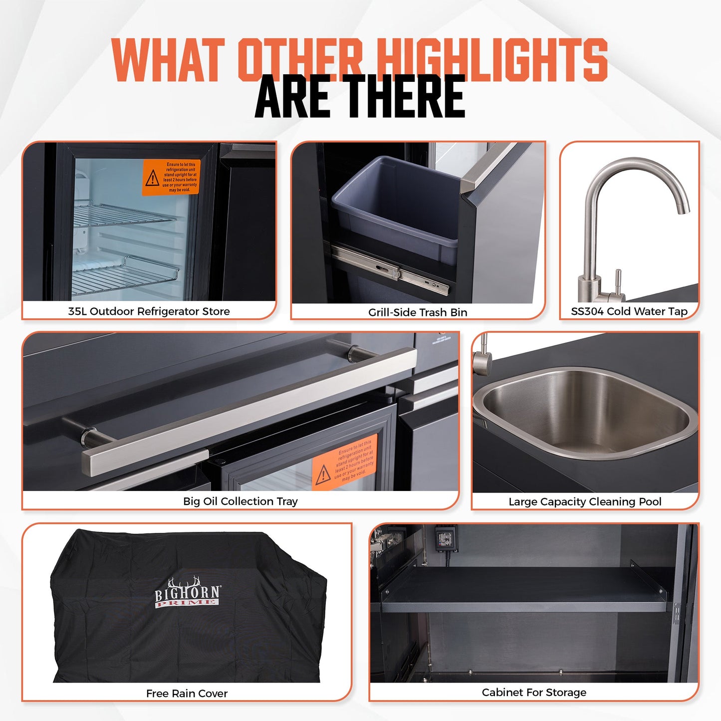 Stainless Steel Outdoor Kitchen Island - 6 Burner (4+2) (Stainless Steel)